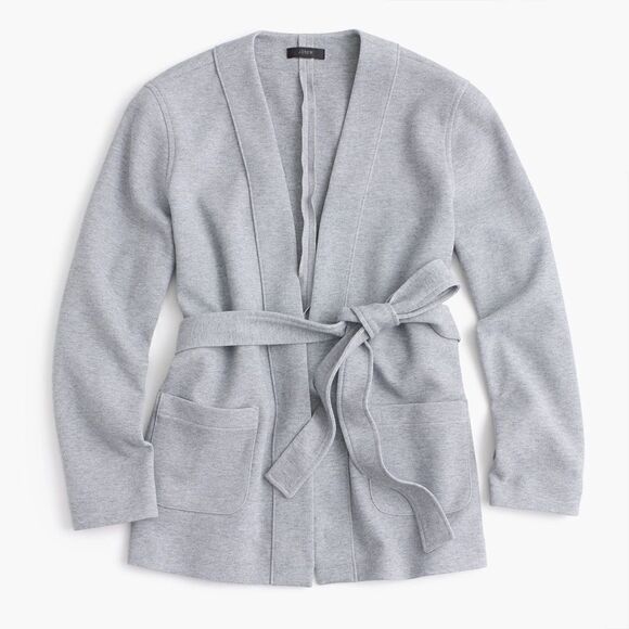 J. Crew Belted Sweatshirt Blazer Cardigan - Picture 1 of 7